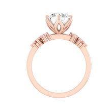 Load image into Gallery viewer, Round Pink Diamond Cluster Engagement ring with Petal Prongs in Gold or Platinum, Manila Philippines