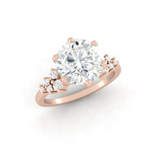 Load image into Gallery viewer, Diamond Cluster Engagement ring with Petal Prongs in Gold or Platinum, Manila Philippines