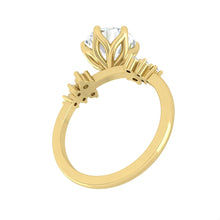 Load image into Gallery viewer, Diamond Cluster Engagement ring with Petal Prongs in Gold or Platinum, Manila Philippines