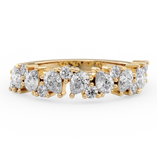 Load image into Gallery viewer, LUCCE Half Eternity Alternating Pear and Round Diamond Ring in Gold or Platinum