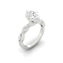 Load image into Gallery viewer, Lucce Constance Oval 1.02CT Lab Diamond D VS1 Ex IGI 14K White Gold and Platinum Prongs