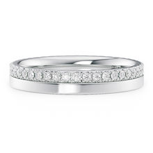 Load image into Gallery viewer, LUCCE Half Eternity Pave Two Textured Diamond Wedding Ring in Gold or Platinum