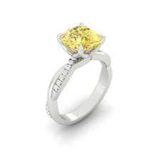 Load image into Gallery viewer, Yellow Cushion Diamond Engagement Ring Wedding Rings Band Gold Jewelry Moissanite Manila Philippines