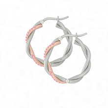 Load image into Gallery viewer, Lucce Fiore Rosé Hoop Earrings Diamond