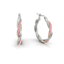 Load image into Gallery viewer, Lucce Fiore Rosé Hoop Earrings Diamond