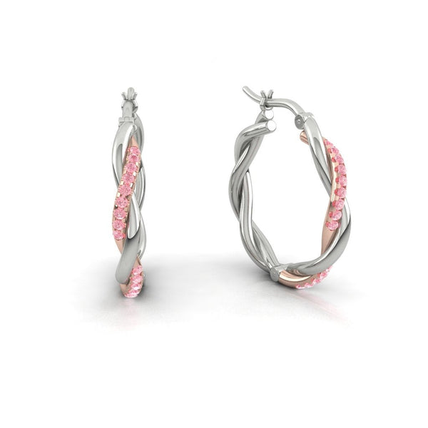 Lucce Fiore Rosé Hoop Earrings Diamond