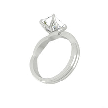 Load image into Gallery viewer, Lab Natural Diamond Engagement Ring with Twisting Gold Platinum band Philippines