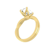 Load image into Gallery viewer, Lab Natural Diamond Engagement Ring with Twisting Gold Platinum band Philippines