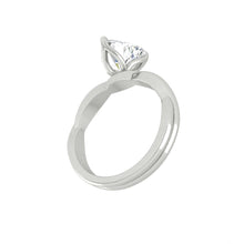 Load image into Gallery viewer, Heart Lab Natural Diamond Engagement Ring with Twisting Gold Platinum band Philippines