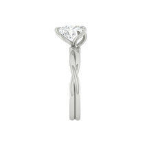 Load image into Gallery viewer, Heart Lab Natural Diamond Engagement Ring with Twisting Gold Platinum band Philippines