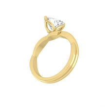 Load image into Gallery viewer, Heart Lab Natural Diamond Engagement Ring with Twisting Gold Platinum band Philippines