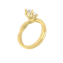 Load image into Gallery viewer, Marquise Lab Natural Diamond Engagement Ring with Twisting Gold Platinum band Philippines