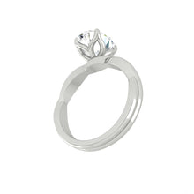 Load image into Gallery viewer, Oval Lab Natural Diamond Engagement Ring with Twisting Gold Platinum band Philippines