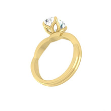 Load image into Gallery viewer, Oval Lab Natural Diamond Engagement Ring with Twisting Gold Platinum band Philippines