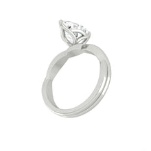 Load image into Gallery viewer, Pear Lab Natural Diamond Engagement Ring with Twisting Gold Platinum band Philippines