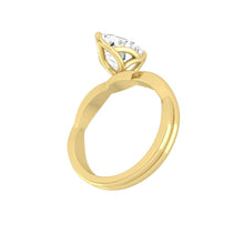 Load image into Gallery viewer, Pear Lab Natural Diamond Engagement Ring with Twisting Gold Platinum band Philippines