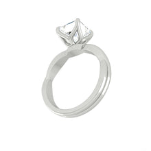 Load image into Gallery viewer, Lab Natural Diamond Engagement Ring with Twisting Gold Platinum band Philippines