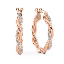 Load image into Gallery viewer, Lucce Fiore Hoop Earrings Diamond