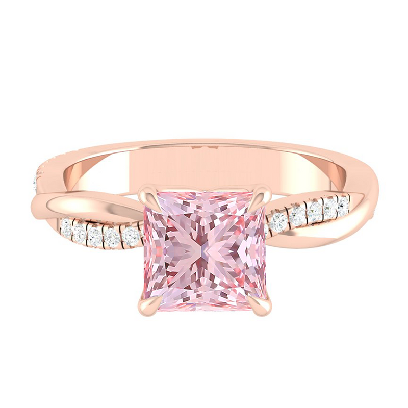 Pincess Pink Diamond Engagement Ring Wedding Rings Band Gold Jewelry Moissanite Manila Philippines