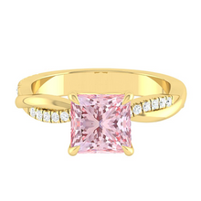 Load image into Gallery viewer, Pincess Pink Diamond Engagement Ring Wedding Rings Band Gold Jewelry Moissanite Manila Philippines