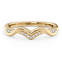 Load image into Gallery viewer, LUCCE Contoured Twisting Pave Diamond Wedding Ring in Gold or Platinum