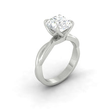 Load image into Gallery viewer, Round Lab Natural Diamond Engagement Ring with Twisting Gold Platinum band Philippines