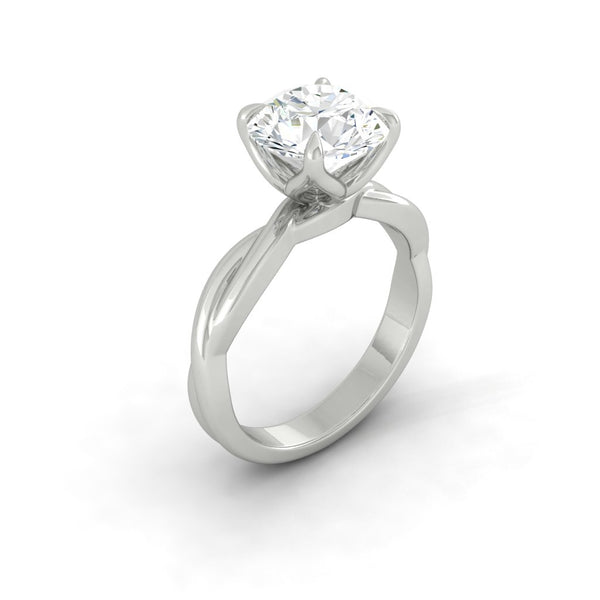 Lucce Fiore Solitaire 0.78ct SUPERNOVA Moissanite 14K White Gold