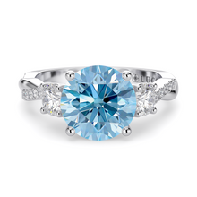 Load image into Gallery viewer, Lucce Fiore Trio Round Ocean Blue Diamond