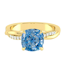 Load image into Gallery viewer, Cushion Blue Diamond Engagement Ring Wedding Rings Band Gold Jewelry Moissanite Manila Philippines