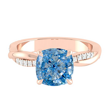 Load image into Gallery viewer, Cushion Blue Diamond Engagement Ring Wedding Rings Band Gold Jewelry Moissanite Manila Philippines