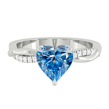 Load image into Gallery viewer, Heart Blue Diamond Engagement Ring Wedding Rings Band Gold Jewelry Moissanite Manila Philippines