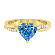 Load image into Gallery viewer, Heart Blue Diamond Engagement Ring Wedding Rings Band Gold Jewelry Moissanite Manila Philippines