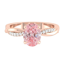 Load image into Gallery viewer, Oval Pink Diamond Engagement Ring Wedding Rings Band Gold Jewelry Moissanite Manila Philippines