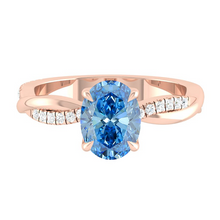 Load image into Gallery viewer, Oval Blue Diamond Engagement Ring Wedding Rings Band Gold Jewelry Moissanite Manila Philippines