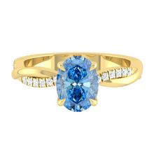 Load image into Gallery viewer, Oval Blue Diamond Engagement Ring Wedding Rings Band Gold Jewelry Moissanite Manila Philippines