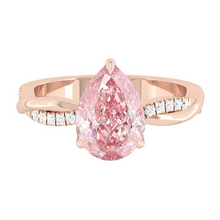 Load image into Gallery viewer, Pear Pink Diamond Engagement Ring Wedding Rings Band Gold Jewelry Moissanite Manila Philippines