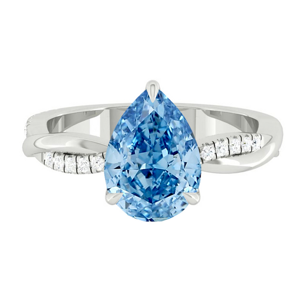 Lucce Fiore Pear Ocean Blue Diamond