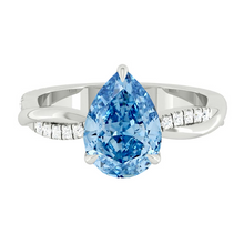 Load image into Gallery viewer, Lucce Fiore Pear Ocean Blue Diamond