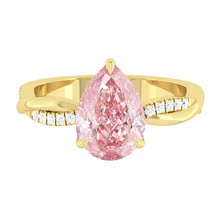 Load image into Gallery viewer, Pear Pink Diamond Engagement Ring Wedding Rings Band Gold Jewelry Moissanite Manila Philippines