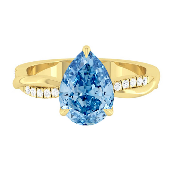 Lucce Fiore Pear Ocean Blue Diamond