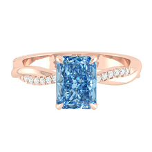 Load image into Gallery viewer, Radiant Blue Diamond Engagement Ring Wedding Rings Band Gold Jewelry Moissanite Manila Philippines