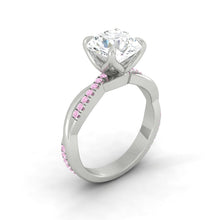 Load image into Gallery viewer, Pink Diamond Engagement Ring with twisting band Philippines