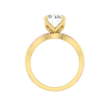 Load image into Gallery viewer, Petal Moissanite Engagement Ring with Pink Diamonds Philippines