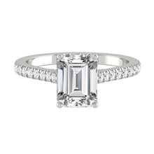 Load image into Gallery viewer, Lucce Firenze Pavé Emerald Natural Diamond 0.61ct E VVS2 Ex GIA 18K White Gold