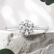 Load image into Gallery viewer, Lucce Azalea Round 0.78ct SUPERNOVA Moissanite 14K White Gold