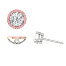 Load image into Gallery viewer, Lucce Montevalle Pavé Rosé Pink Earrings Round Diamond