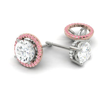 Load image into Gallery viewer, Lucce Montevalle Pavé Rosé Pink Earrings Round Diamond