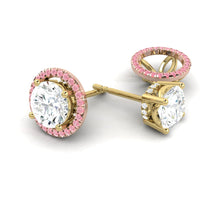 Load image into Gallery viewer, Lucce Montevalle Pavé Rosé Pink Earrings Round Diamond
