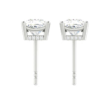 Load image into Gallery viewer, Princess cut Diamond Earrings with Hidden Halo Philippines