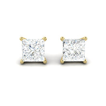 Load image into Gallery viewer, Princess cut Diamond Earrings with Hidden Halo Philippines